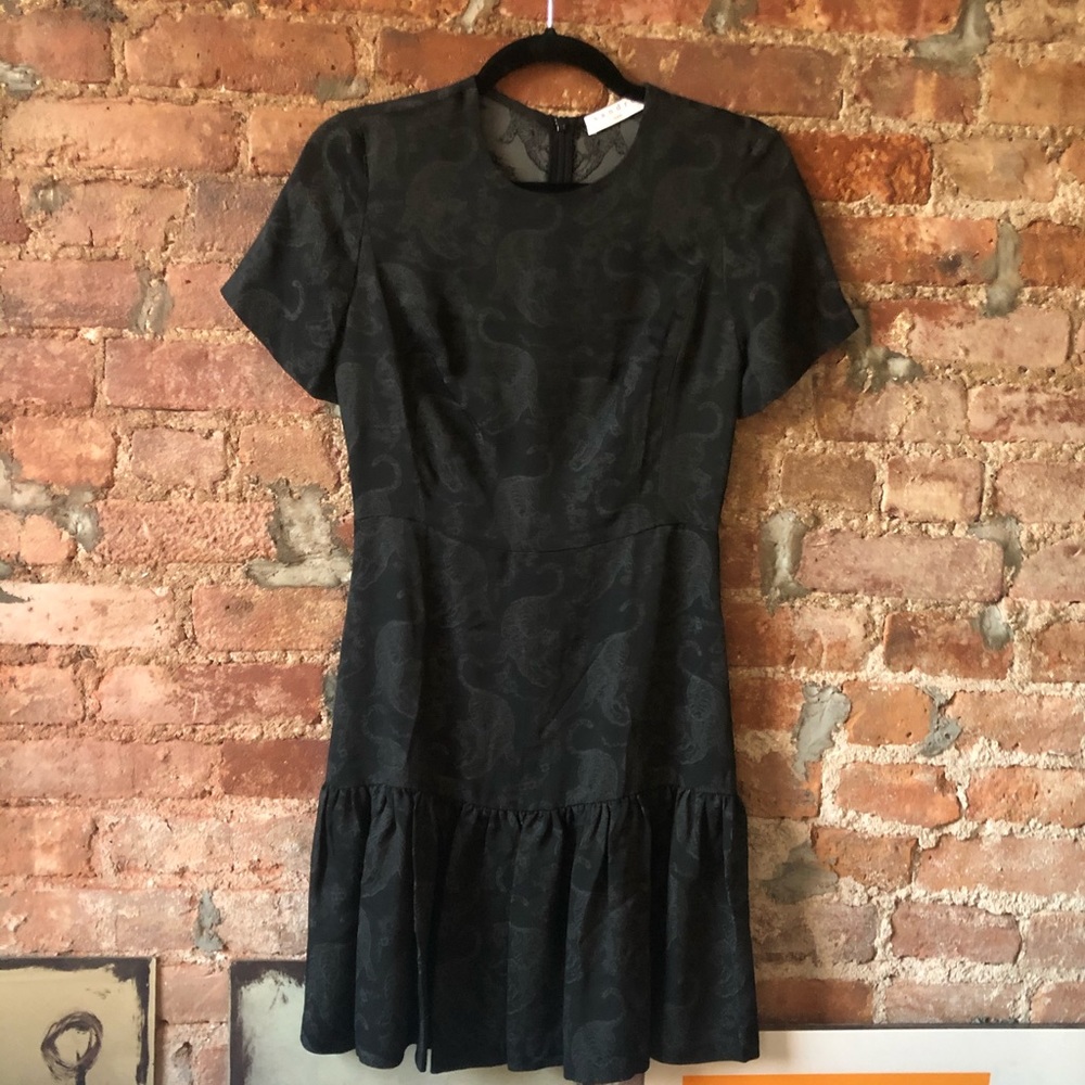 Sandro Jacquard Tiger Black Dress